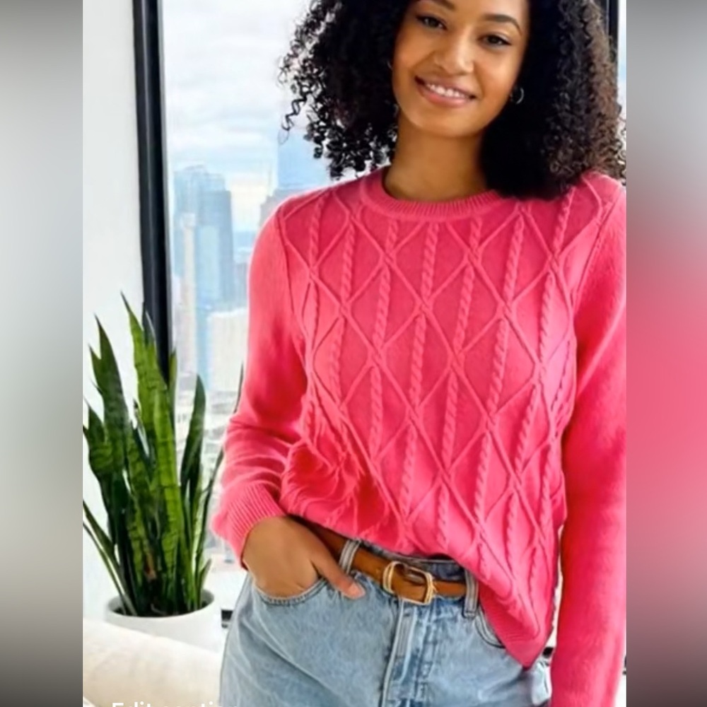 Tommy Hilfiger crew neck Barbie pink sweater